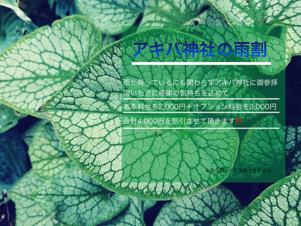 アキバ神社の雨割り